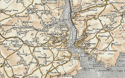 Old map of Dartmouth in 1899