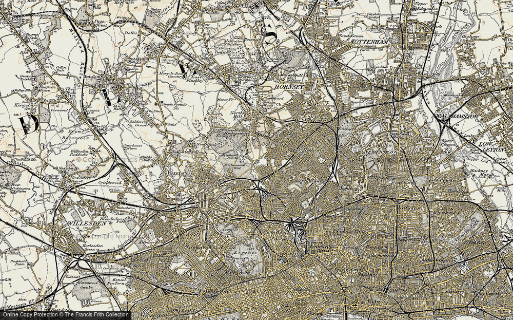 Old Map of Dartmouth Park, 1897-1898 in 1897-1898
