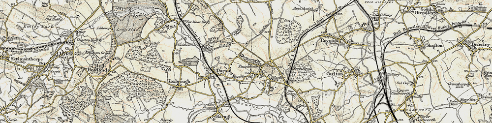 old map Yorkshire 1938 Darton 262SW repro 