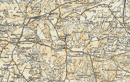 Old map of Darwell Hole in 1898