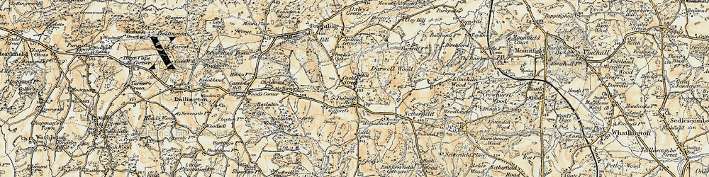 Old map of Darwell Hole in 1898