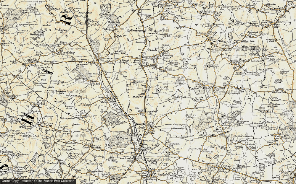 Old Map of Historic Map covering Bummers Hill in 1898-1899