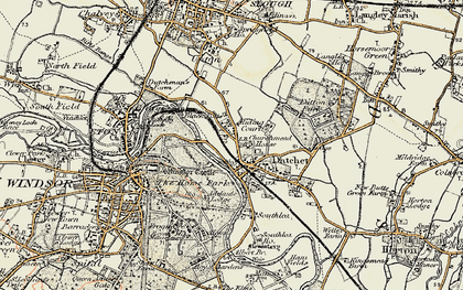 Old map of Datchet in 1897-1909