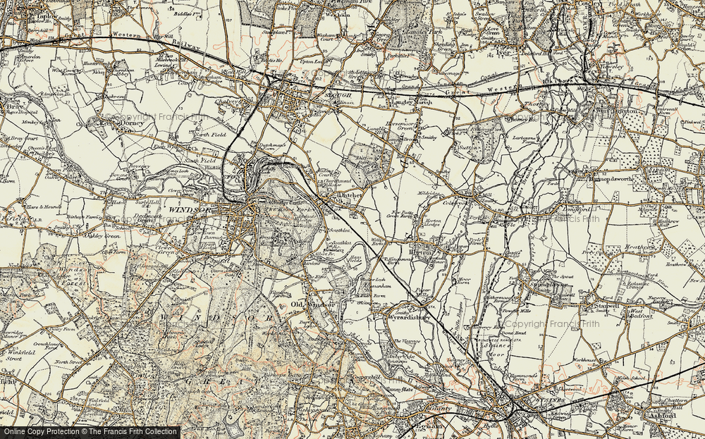 Old Map of Datchet Common, 1897-1909 in 1897-1909