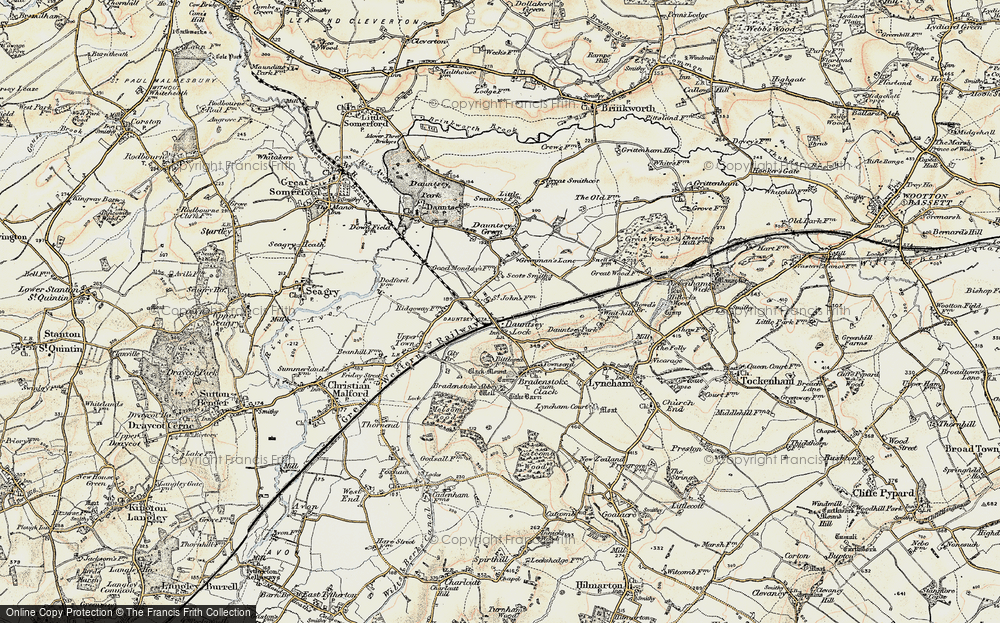 Old Map of Dauntsey Lock, 1898-1899 in 1898-1899