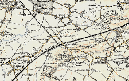 Old map of Dauntsey Lock in 1898-1899