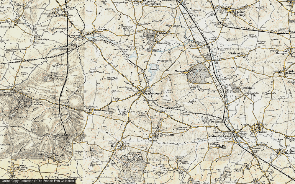 Old Map of Daventry, 1898-1901 in 1898-1901