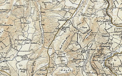 Old map of Brondre-fawr Hill in 1901-1903