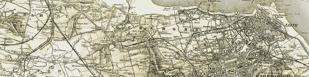 Old map of Davidson's Mains in 1903-1906