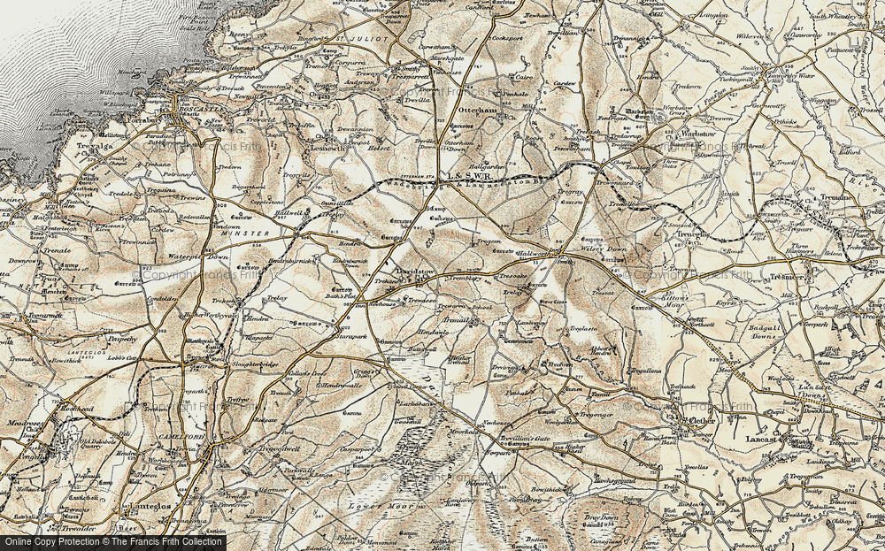 Old Map of Davidstow, 1900 in 1900