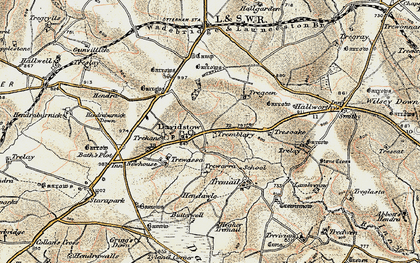 Old map of Davidstow in 1900