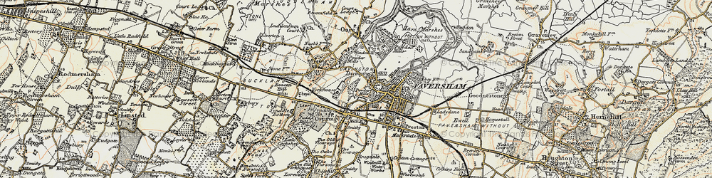 Old map of Davington in 1897-1898