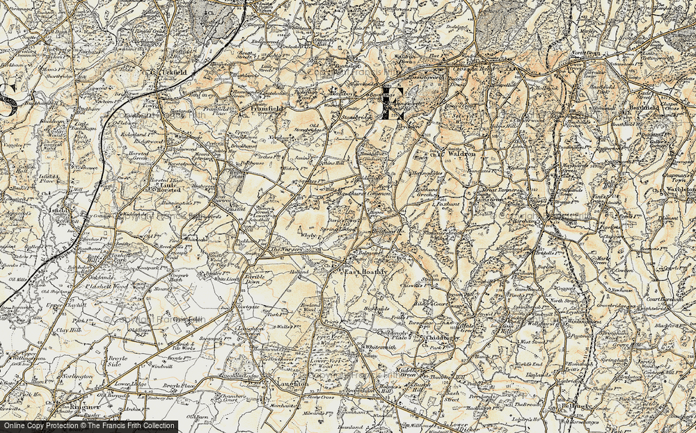 Old Map of Historic Map covering Barham Ho in 1898