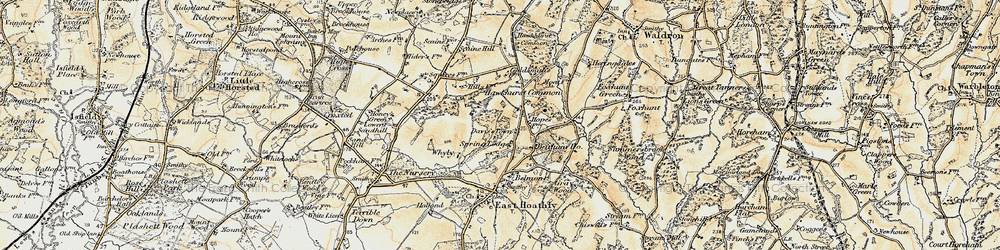 Old map of Barham Ho in 1898