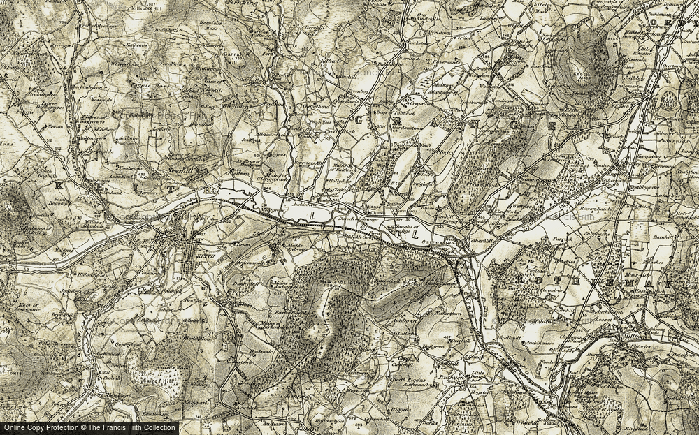 Old Map of Historic Map covering Balloch, The in 1910