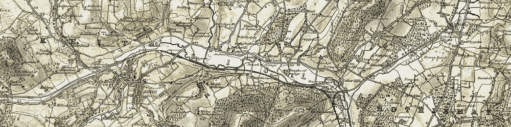 Old map of Auchinhove in 1910