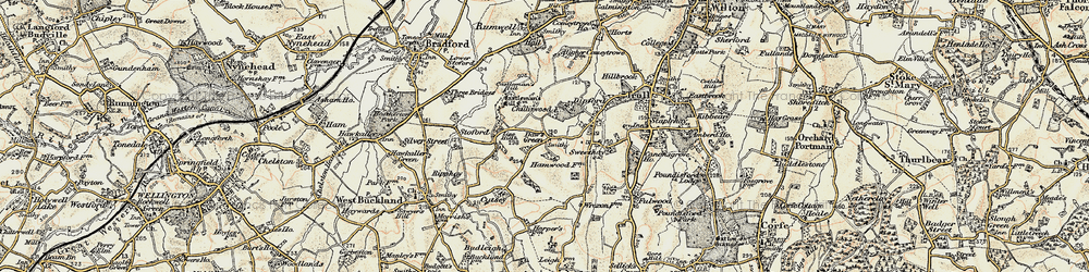 Old map of Daw's Green in 1898-1900