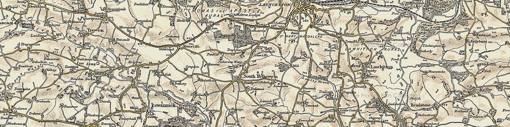 Old map of Daw's House in 1899-1900