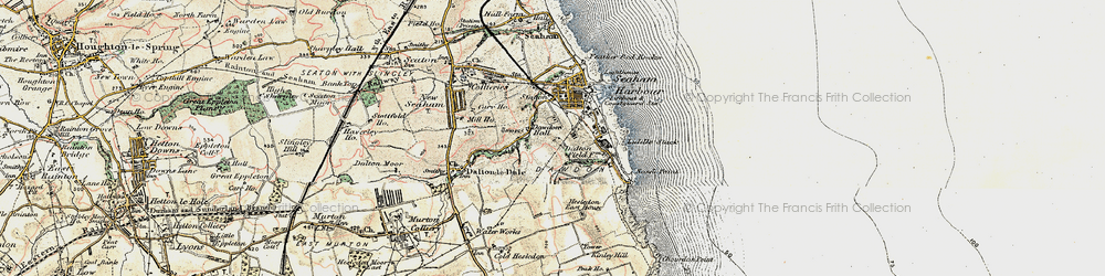 Old map of Dawdon in 1901-1904