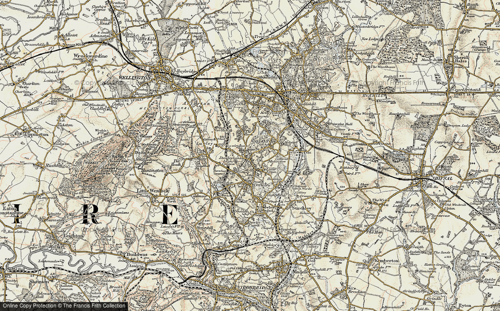 Old Map of Dawley Bank, 1902 in 1902
