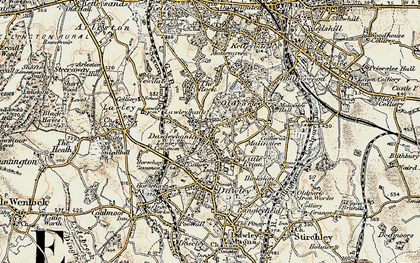 Old map of Dawley Bank in 1902
