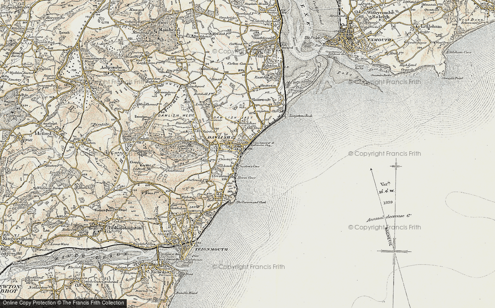 Old Map of Dawlish, 1899 in 1899