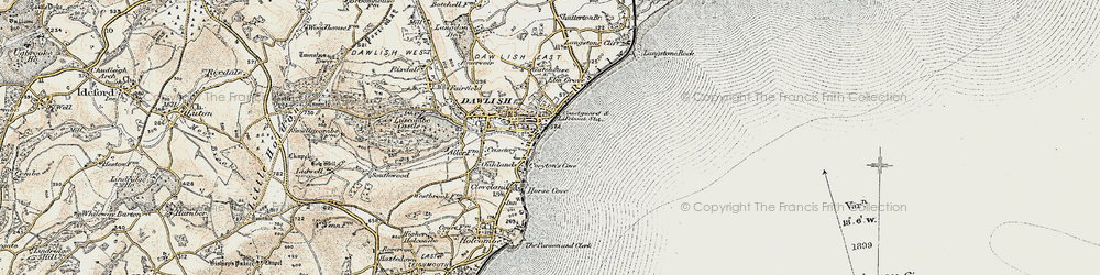 Old map of Dawlish in 1899