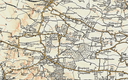 Old map of Daws Heath in 1898