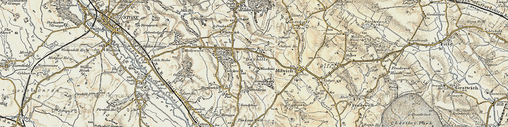 Old map of Dayhills in 1902