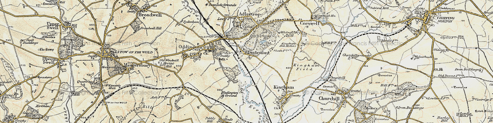 Old map of Bledington Heath in 1898-1899