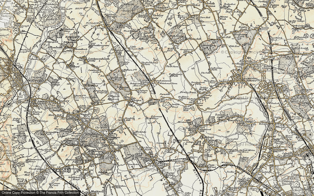 Old Map of Deacons Hill, 1897-1898 in 1897-1898