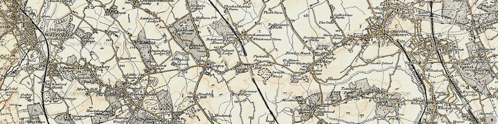 Old map of Woodcock Hill in 1897-1898