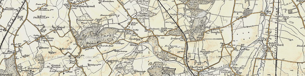 Old map of Deadman's Cross in 1898-1901