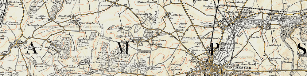 Old map of Dean in 1897-1900