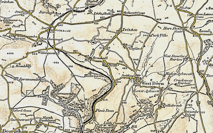 Old map of Dean Cross in 1900