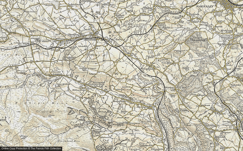 Old Map of Historic Map covering Underbank Hall in 1903