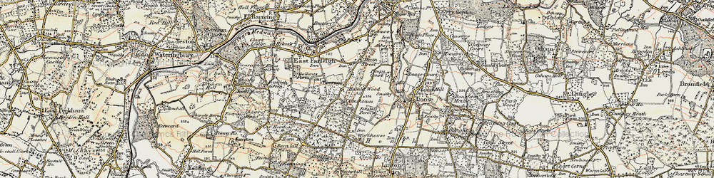 Old map of Dean Street in 1897-1898