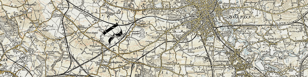 Old map of Deane in 1903