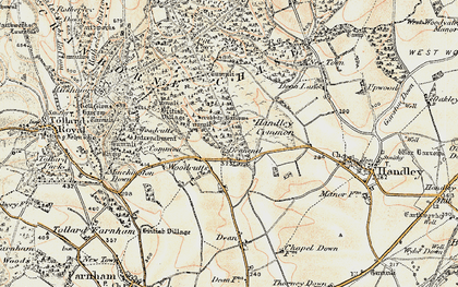 Old map of Woodcutts Common in 1897-1909