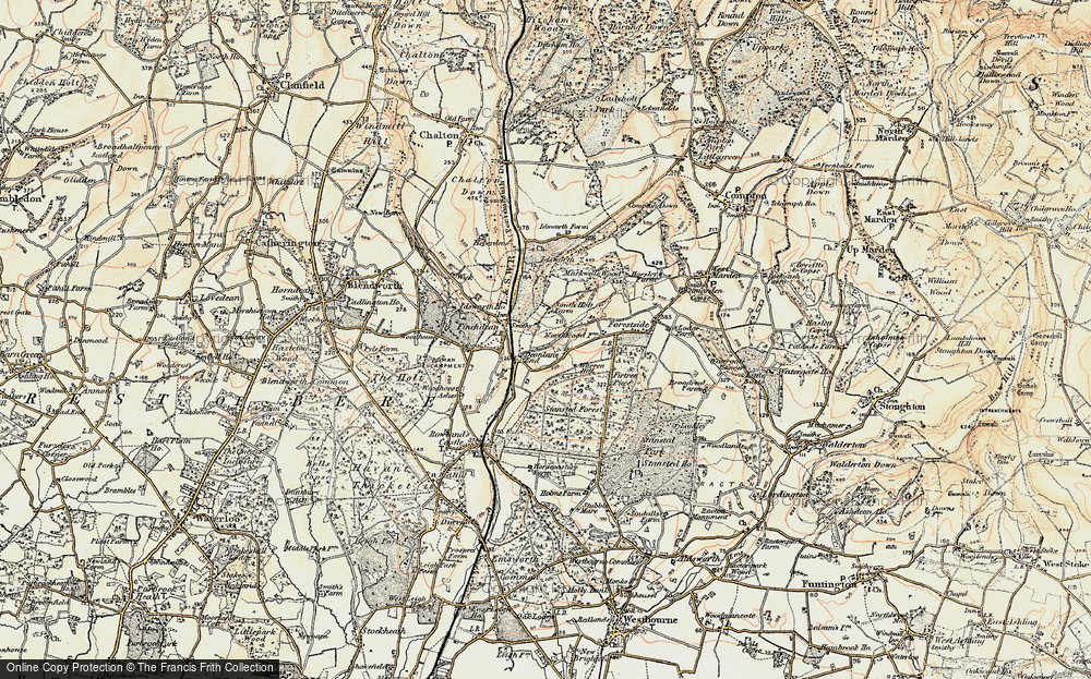 Old Map of Historic Map covering Idsworth in 1897-1899