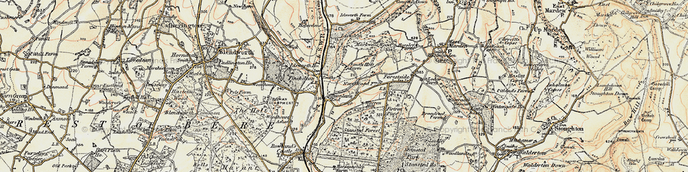 Old map of Idsworth in 1897-1899