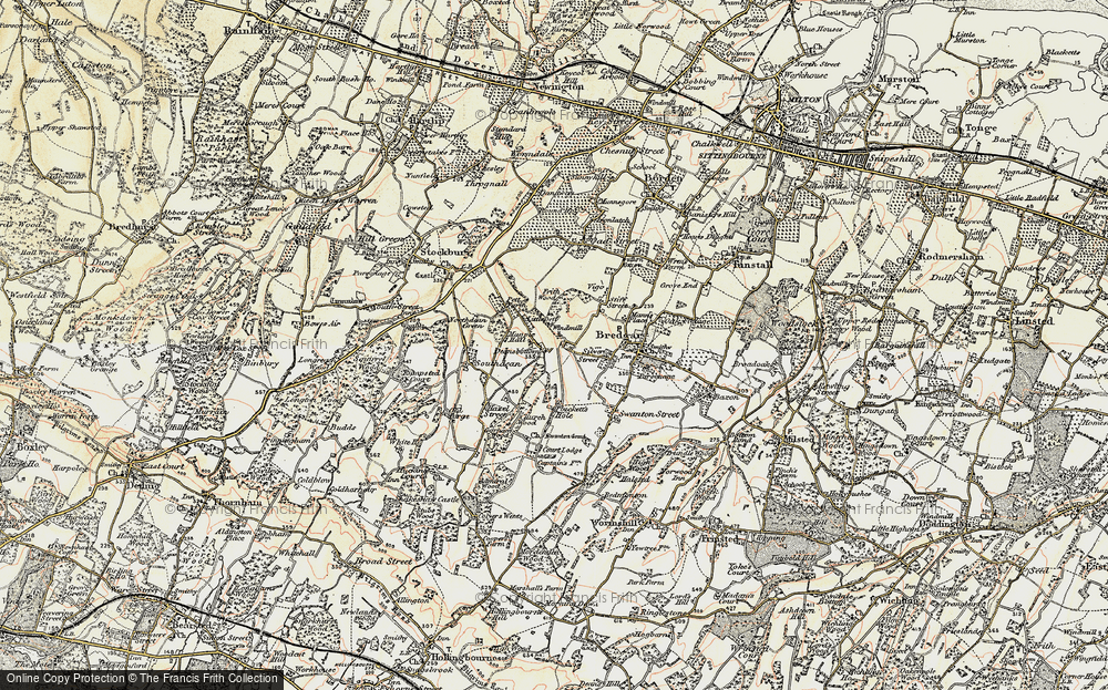 Old Map of Deans Bottom, 1897-1898 in 1897-1898