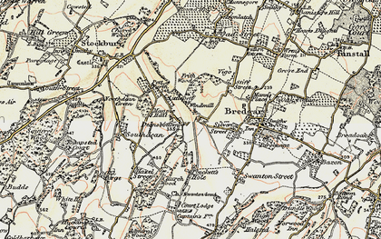 Old map of Deans Bottom in 1897-1898