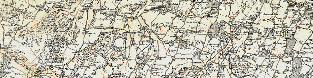 Old map of Deans Bottom in 1897-1898