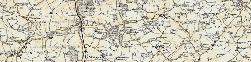 Old map of Debden in 1898-1899