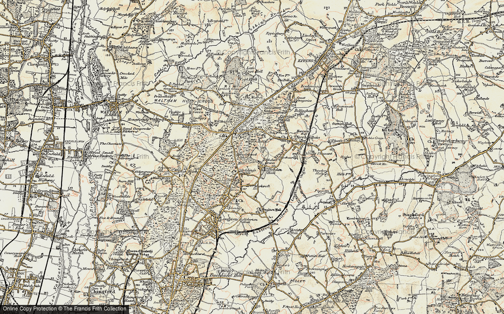 Old Map of Historic Map covering Woodbury Hollow in 1897-1898