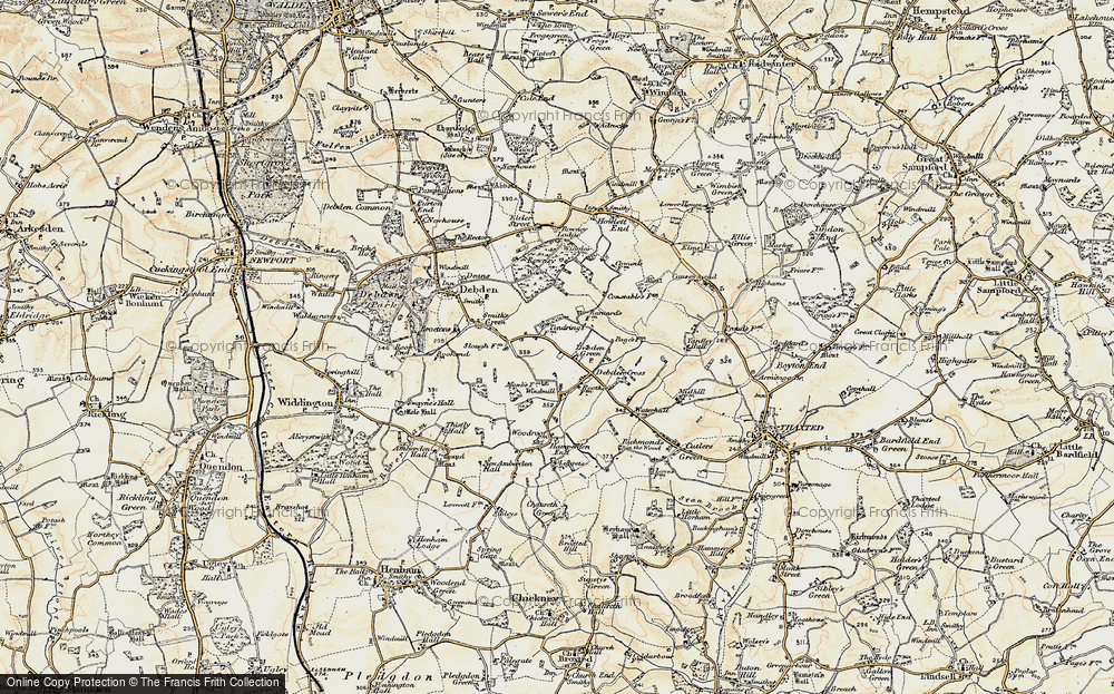 Old Map of Debden Green, 1898-1899 in 1898-1899