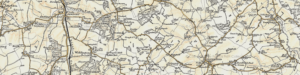 Old map of Rowney Wood in 1898-1899
