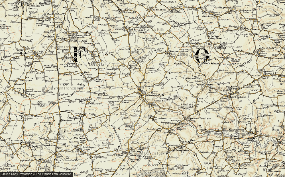 Old Map of Debenham, 1898-1901 in 1898-1901
