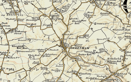 Old map of Debenham in 1898-1901